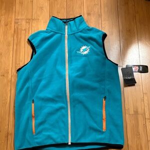 NFL Teal and Orange Fleece Vest New